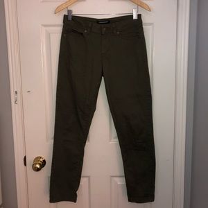 Calvin Klein low/mid-rise green denim skinny jeans